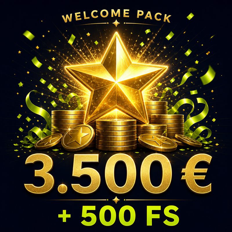 Pakiet powitalny do 3.500 euro plus 500 darmowych spinów
